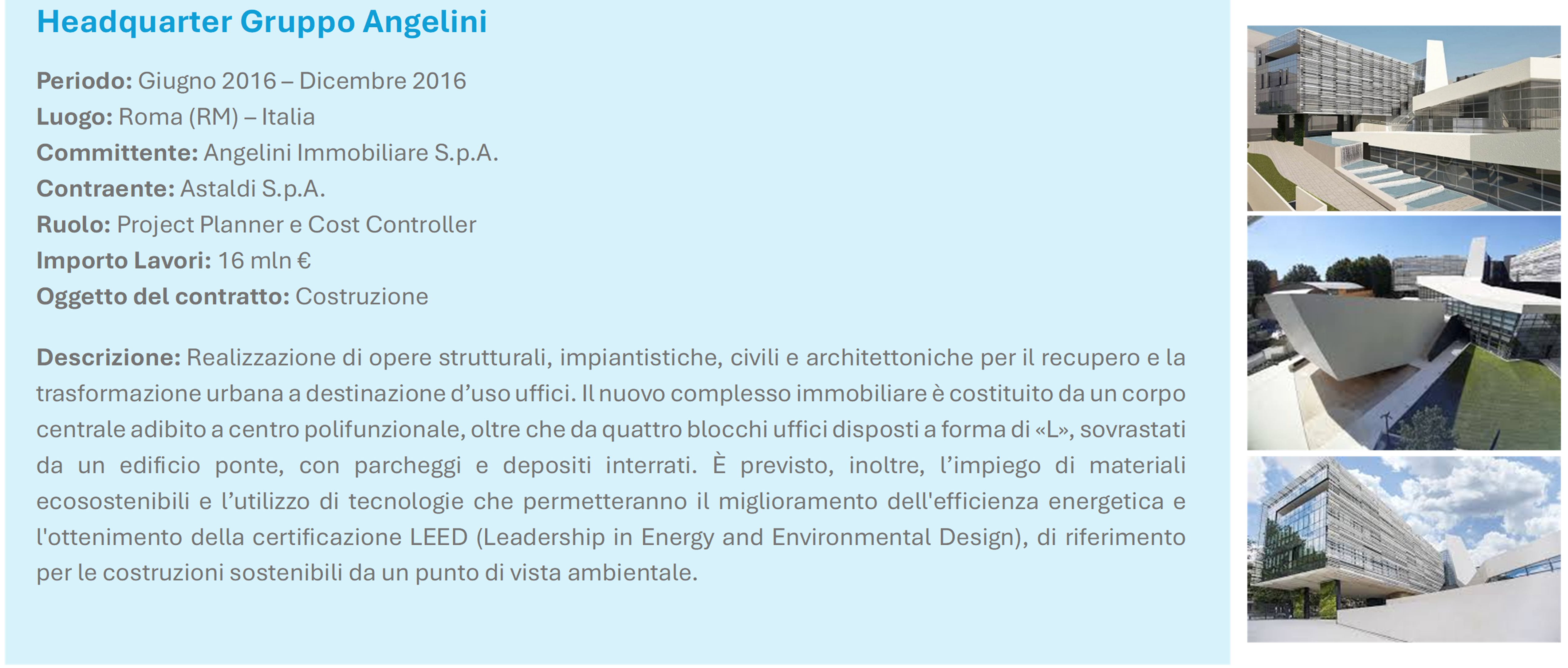 Astaldi Angelini Immobiliare Headquarter Angelini Pharma Roma