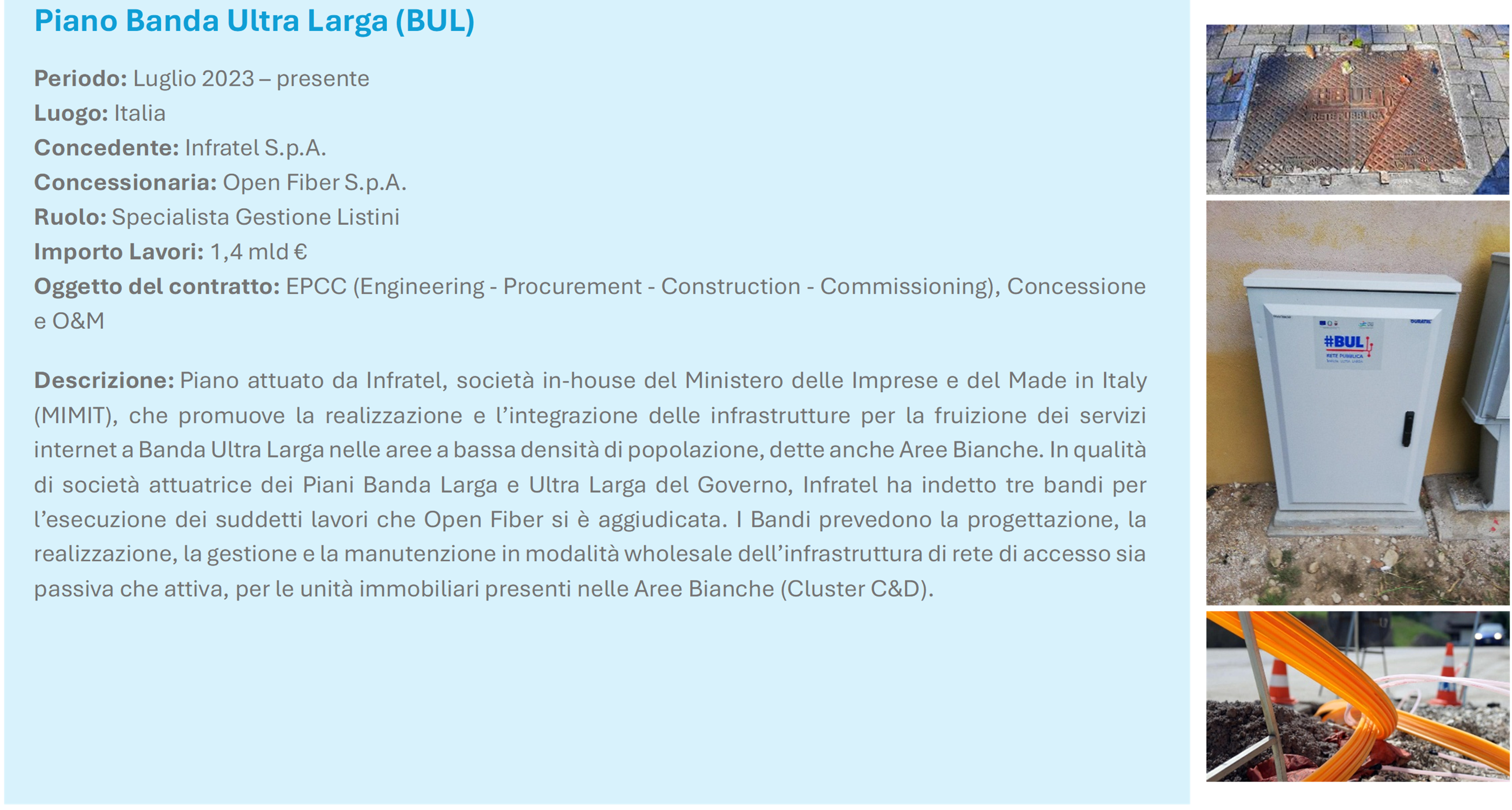 Open Fiber Infratel Piano Banda Ultra Larga BUL Aree Bianche Cluster C&D
