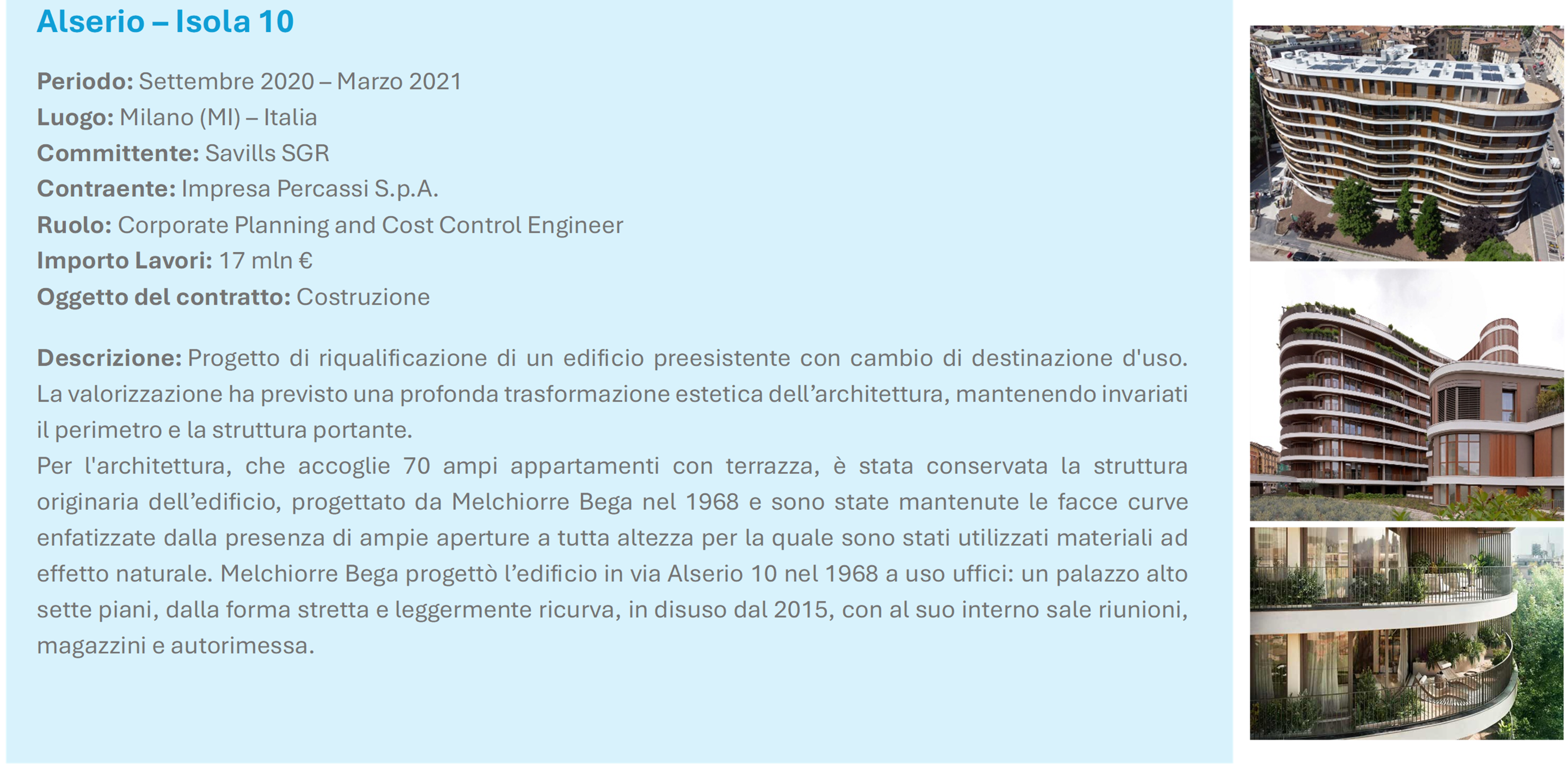 Impresa Percassi Costim Savills SGR Alserio Isola 10 Milano